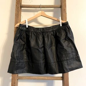 Black Vegan Leather Mini Skirt (L)
